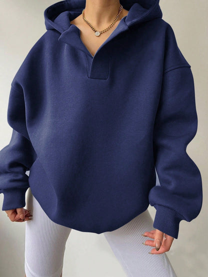 Women's oversized hoodie with fashionable collar and voluminous sleeves NOVAE