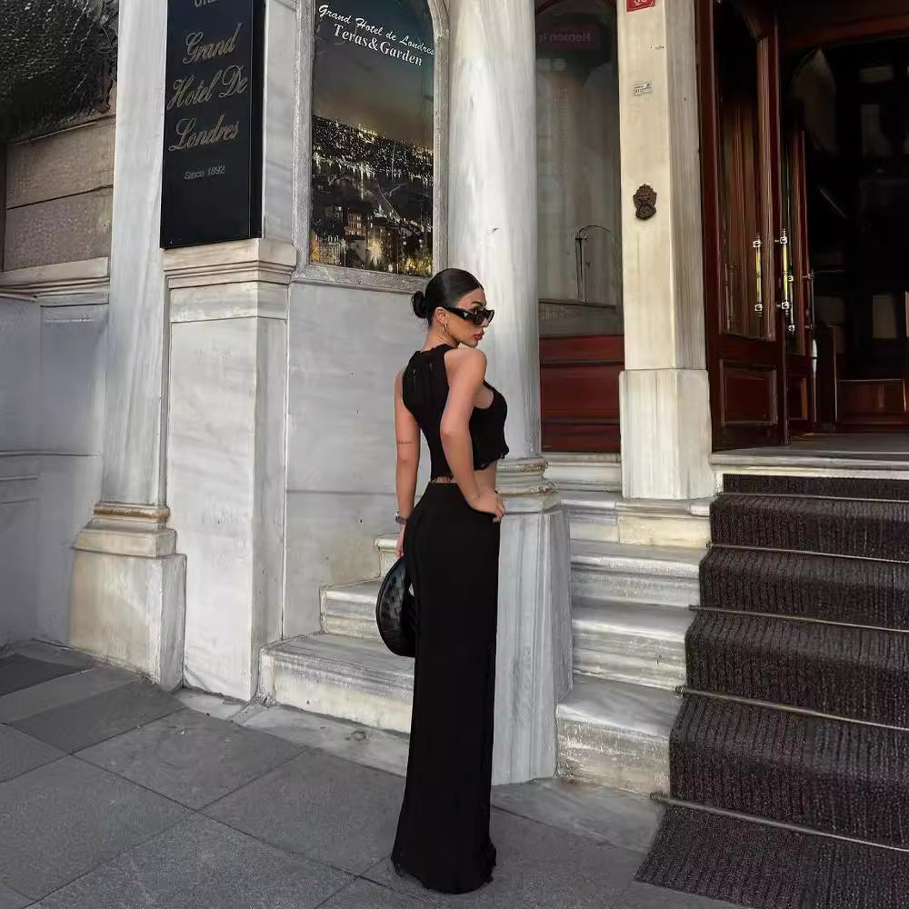 Women's two-piece outfit with elegant knit pattern NOVAE