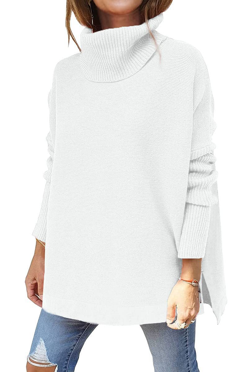 Women's Oversized Textured Turtleneck Sweater NOVAE