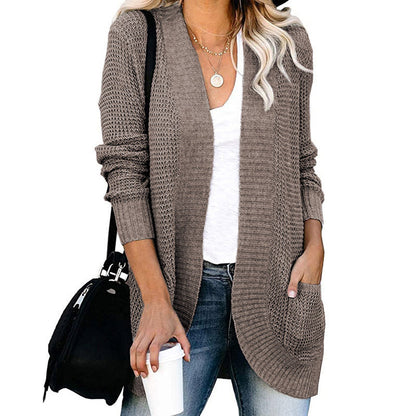 Women's open-front cardigan with practical pockets NOVAE