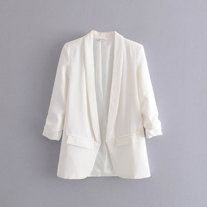 Women's elegant blazer with rolled-up sleeves and practical pockets NOVAE