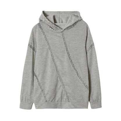 Women's hoodie with glitter accents and a modern cut NOVAE