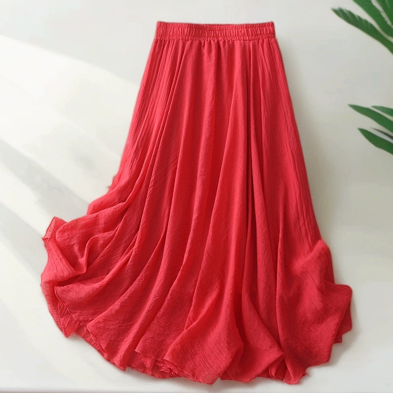 Women's long, airy maxi skirt with elastic waistband and modern cut NOVAE
