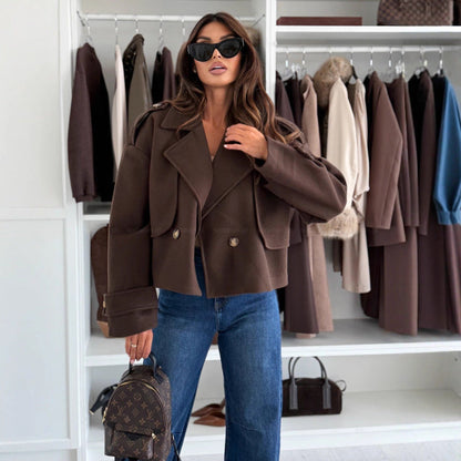 Women's Oversized Double-Brown Blazer NOVAE