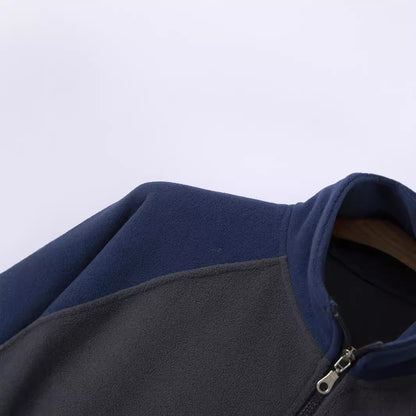 Men's fleece pullover with high collar and stand-up collar NOVAE