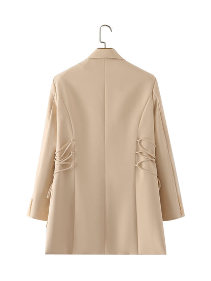 Women's fashionable blazer with sophisticated lacing details and practical pockets NOVAE