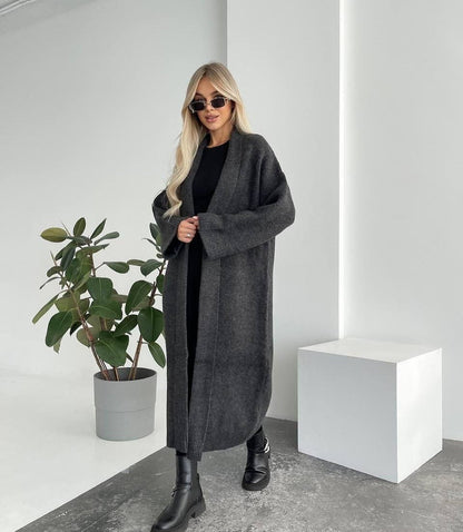 Women's Long Cardigan with Deep Collar NOVAE