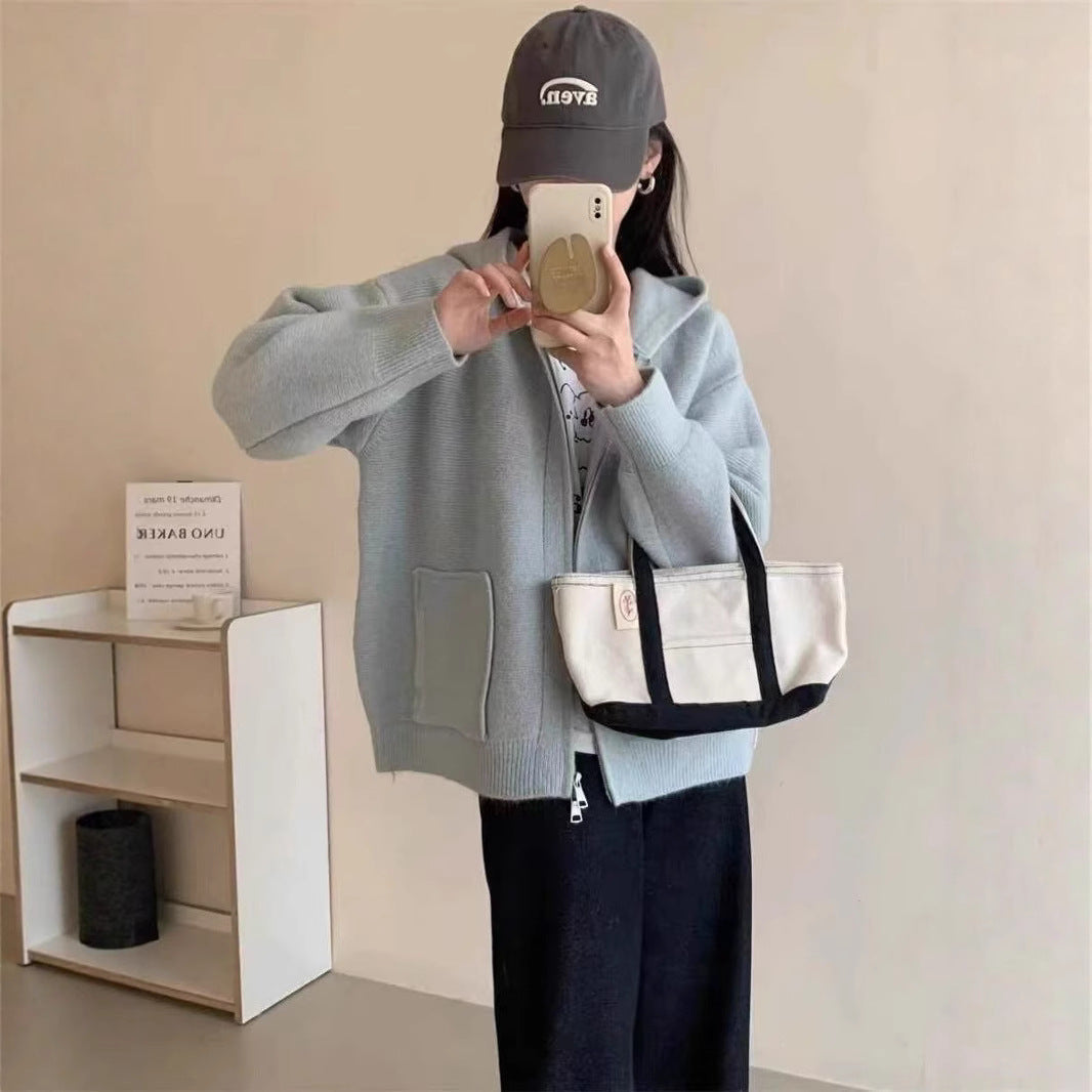 Women's Casual Oversized Cardigan with Hood and Pockets NOVAE