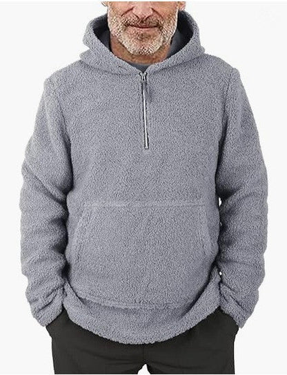 Men's cozy fleece pullover with half zipper NOVAE