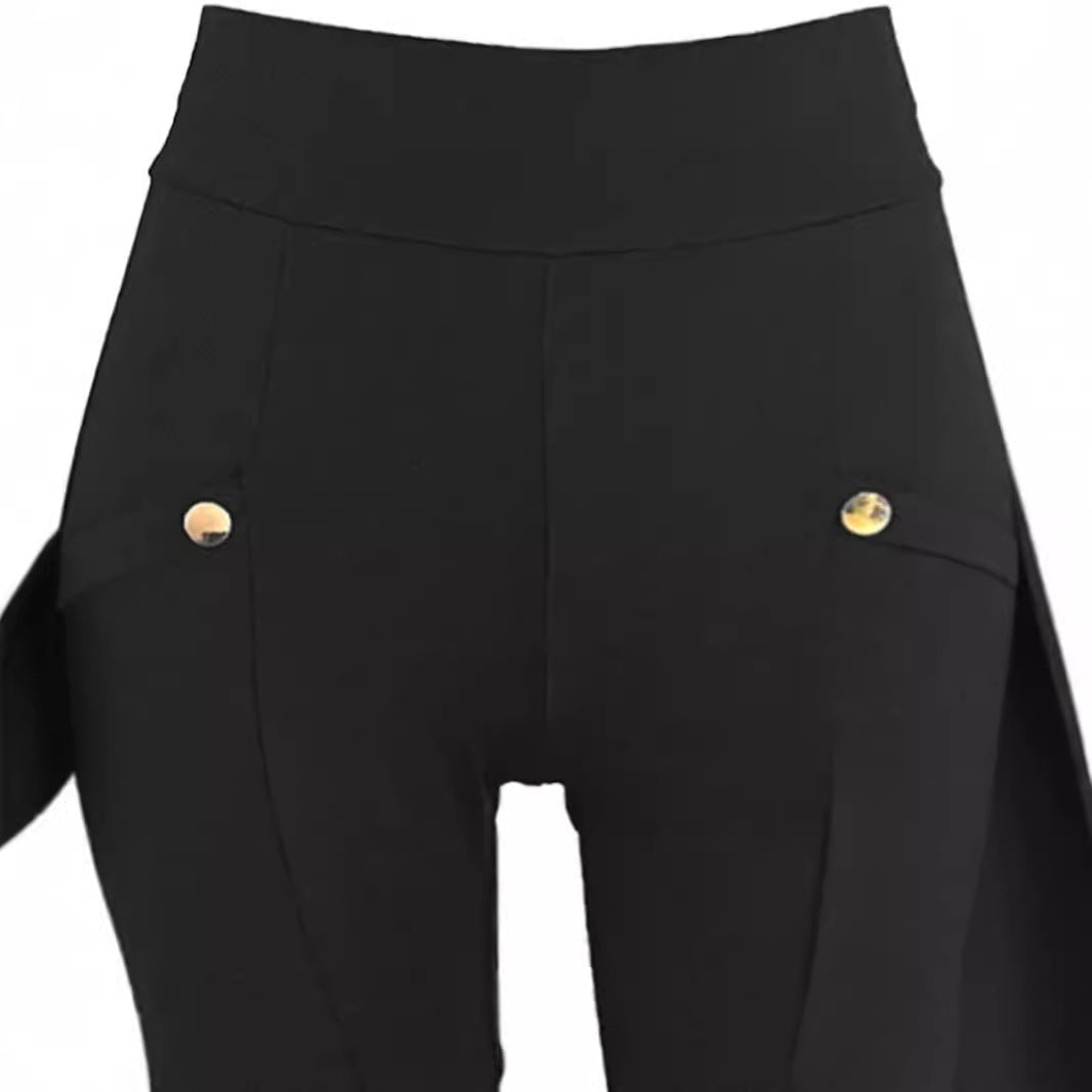 Women's sporty high-waisted leggings with versatile pockets and snap button details NOVAE