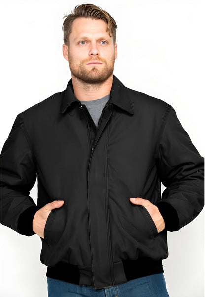 Men's casual transitional jacket with practical stand-up collar NOVAE