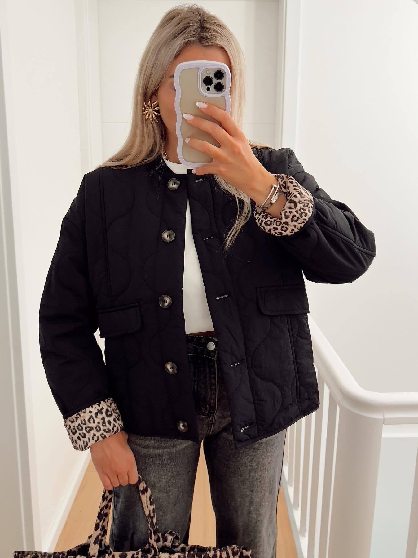 Women's quilted transitional jacket with practical pockets NOVAE