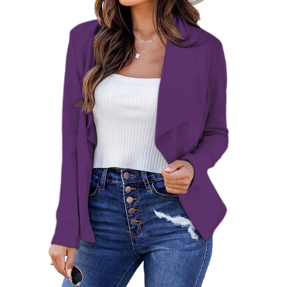 Women's casual blazer jacket with open cut and elegant details NOVAE