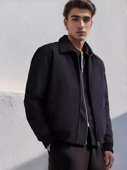 Men's fashionable transitional jacket in a sporty cut with zipper and practical pockets NOVAE