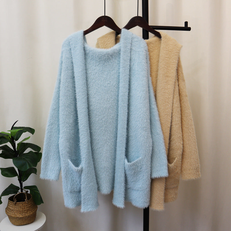 Women's Cozy Cardigan with Long Sleeves and Practical Pockets NOVAE