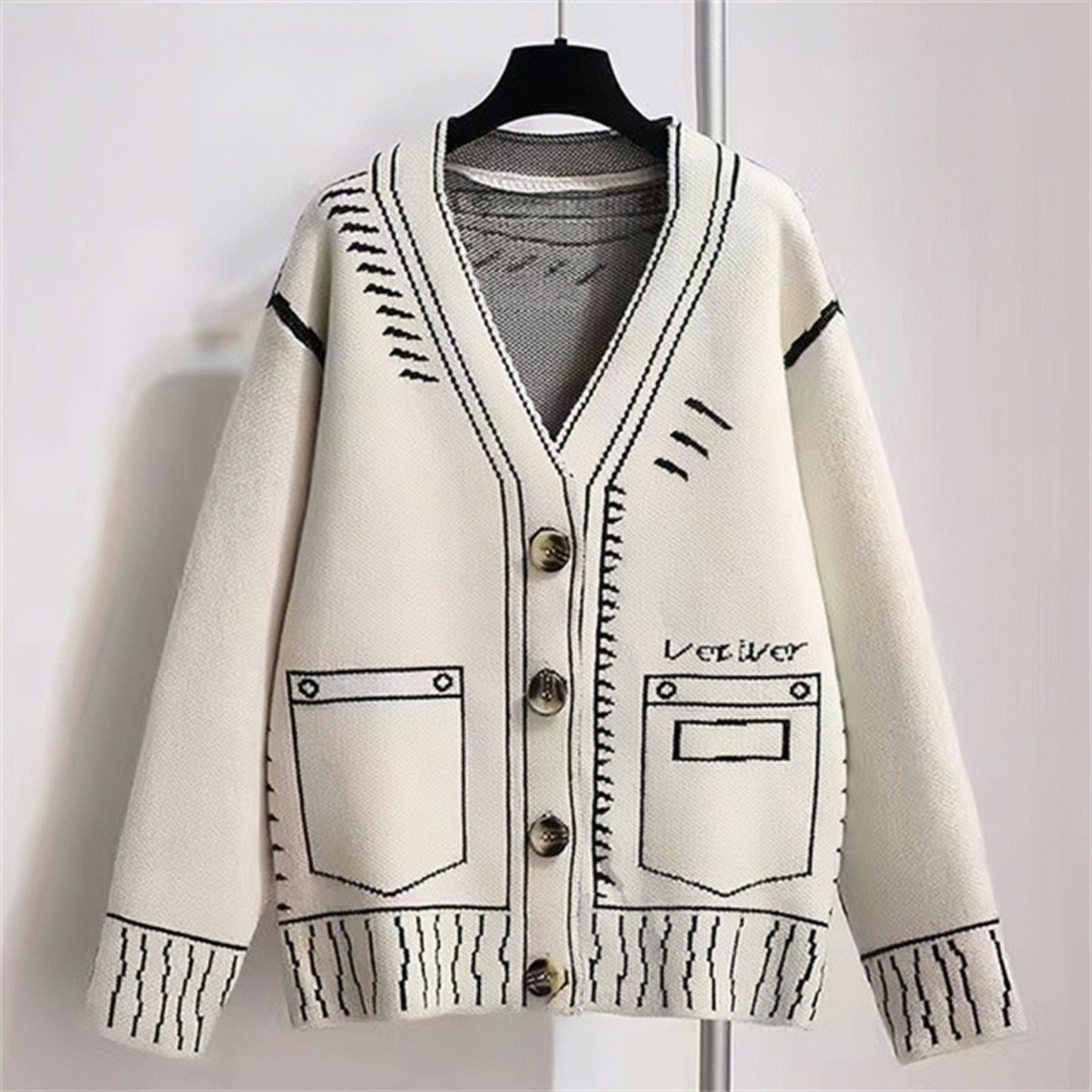 Women's cardigan with creative design and high-quality buttons NOVAE