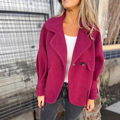 Women's Elegant Oversized Blazer Jacket with Textured Fabric and Practical Pockets NOVAE