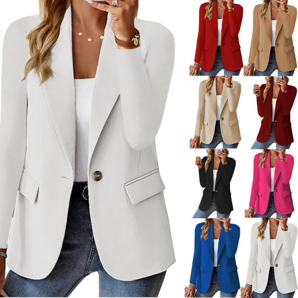 Women's elegant blazer with classic cut and pockets NOVAE