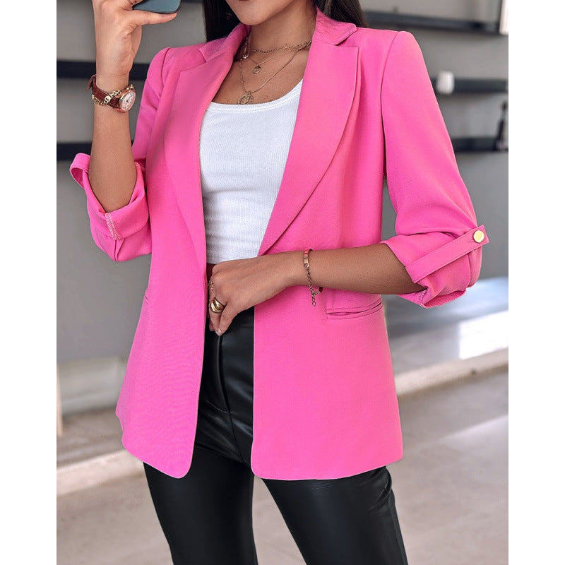 Women's tailored blazer with a highly fashionable cut and asymmetrical sleeves NOVAE