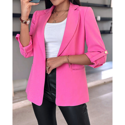 Women's tailored blazer with a highly fashionable cut and asymmetrical sleeves NOVAE