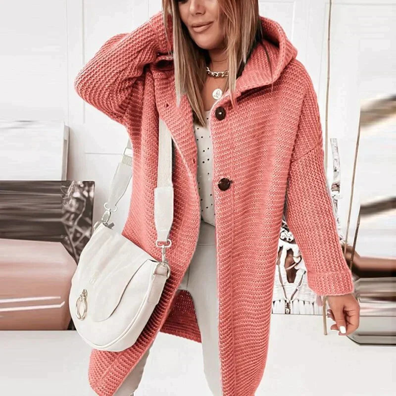 W&amp;W - Long warm cardigan with hood