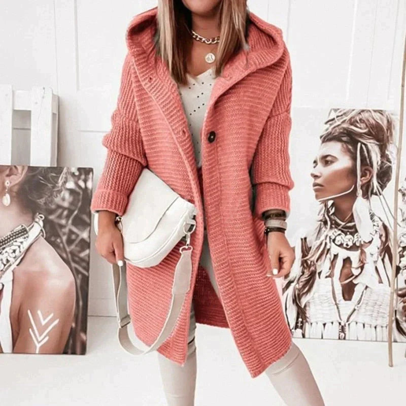 W&amp;W - Long warm cardigan with hood