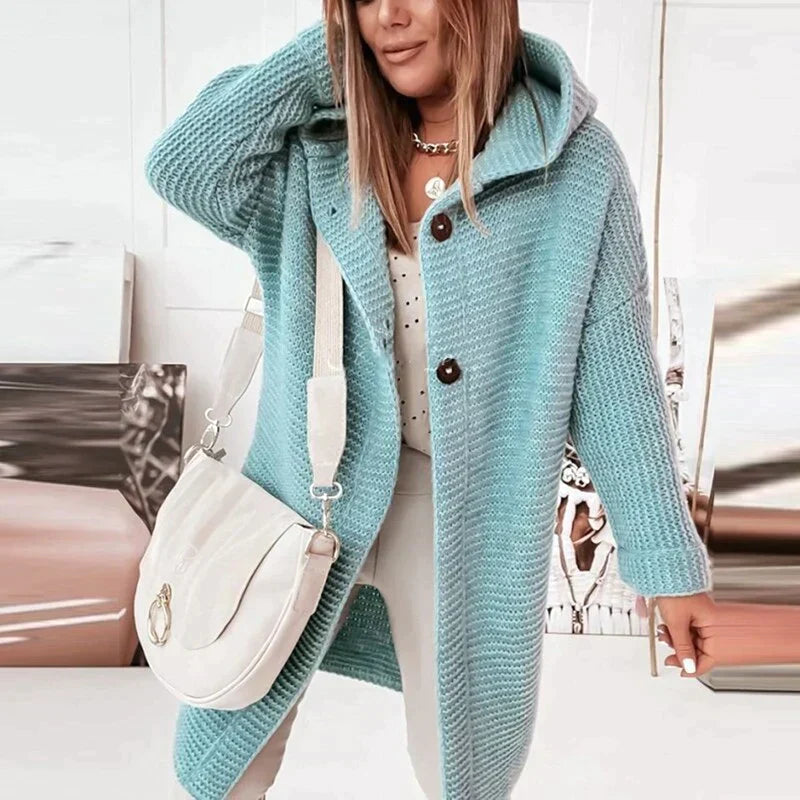 W&amp;W - Long warm cardigan with hood