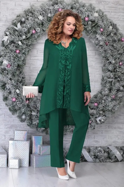 NOVAE | 3-Piece Women's Suit Set in Plus Size Stylish Comfort For Special Occasions
